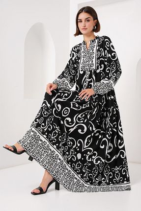 لباس حجاب مشکی زنانه Asimetrik Bigdart - کد 858550804