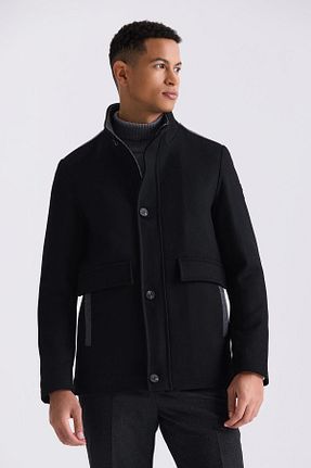 کاپشن مشکی مردانه رگولار Jakamen - کد 818468363