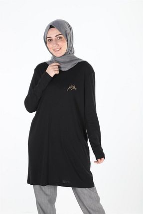 تونیک حجاب مشکی زنانه %100 پنبه Plistre - کد 377556426
