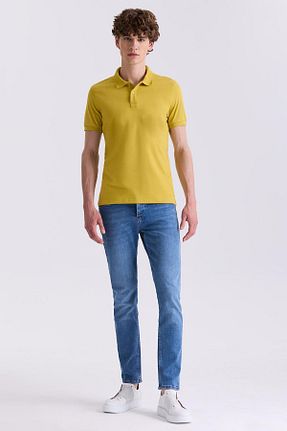 پولوشرت زرد مردانه پنبه - الاستین Jakamen - کد 818407247