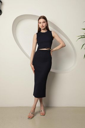 ست بالاتنه و پائین تنه سرمه ای زنانه تریکو CHICnHAPPY - کد 858575968
