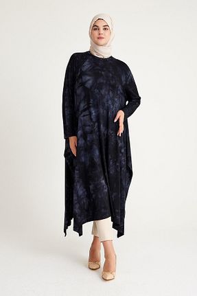 تونیک حجاب سرمه ای زنانه مخلوط ویسکون Plistre - کد 808064681