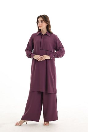 شلوار حجاب بنفش زنانه بافتنی QANU - کد 279595459