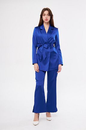 کت و شلوار آبی زنانه یقه کتی LOVELF - کد 819368576