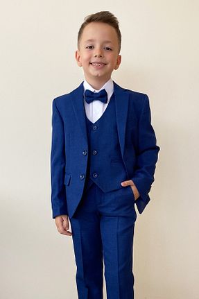 کت و شلوار سرمه ای بچه گانه یقه کتی Pina Kids - کد 857103141