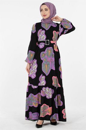 لباس حجاب بنفش زنانه اورسایز Sevitli - کد 689351647