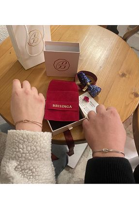 دستبند نقره صورتی زنانه 925 عیار BRISINGA - کد 845271270