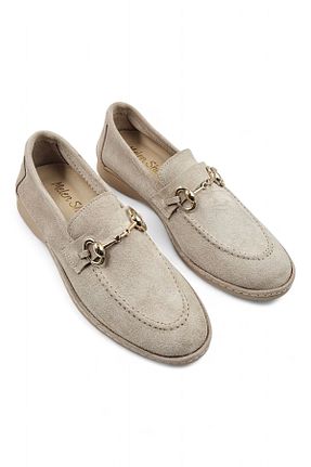بابت بژ زنانه چرم خالص Melen Shoes - کد 822538115