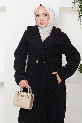 کاپشن حجاب مشکی زنانه پلی استر hafsamina - کد 854462706