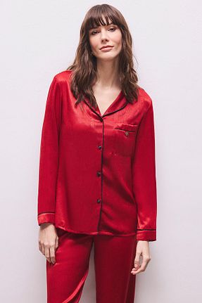 ست لباس راحتی زرشکی زنانه ساده Feu De Elu - کد 804611095
