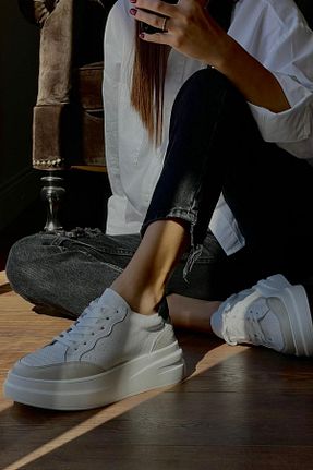 کفش اسنیکر سفید زنانه چرم اصل nope21shoess - کد 652929425