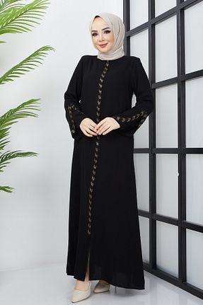 مانتو بلند حجاب مشکی زنانه hafsamina - کد 645681489