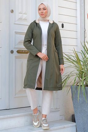 کاپشن حجاب خاکی زنانه رگولار hafsamina - کد 770016305