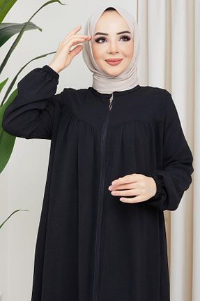 مانتو بلند حجاب مشکی زنانه hafsamina - کد 736452106