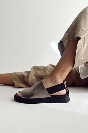 صندل طوسی زنانه پاشنه پر nope21shoess - کد 833486194
