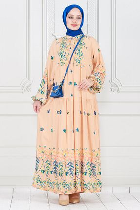 لباس حجاب بژ زنانه اورسایز Sevitli - کد 846716401