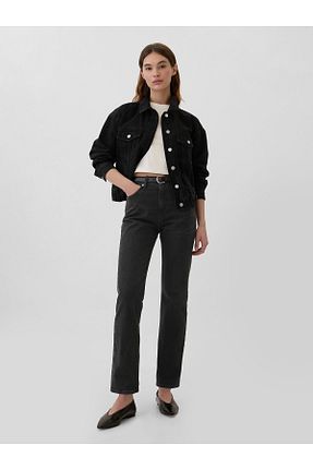 شلوار جین مشکی زنانه پاچه ساده GAP - کد 851438467