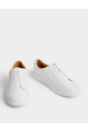 کفش اسنیکر سفید مردانه بند دار Marks & Spencer - کد 841345044