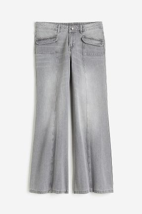 شلوار جین طوسی زنانه رگولار H&M - کد 855796386