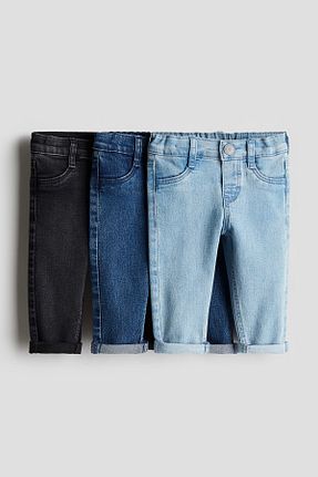 شلوار جین سرمه ای بچه گانه پاچه تنگ H&M - کد 858377319