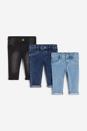 شلوار جین سرمه ای بچه گانه پاچه تنگ H&M - کد 858377319