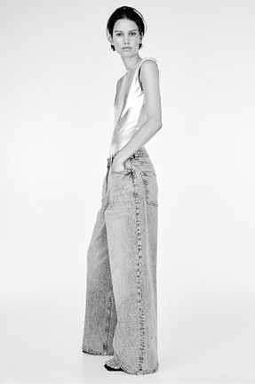 شلوار جین آبی زنانه رگولار H&M - کد 857601245