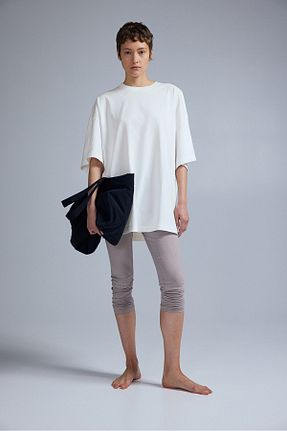 تیشرت سفید زنانه اورسایز H&M - کد 858715724