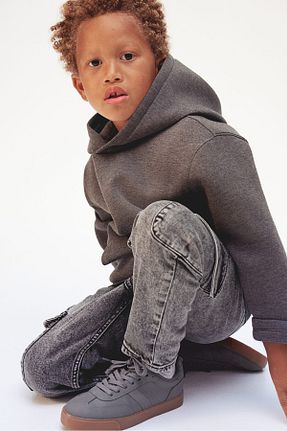 شلوار جین طوسی بچه گانه پاچه لوله تفنگی H&M - کد 858378374