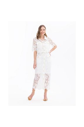 پیراهن سفید زنانه کراپ SEÇİL - کد 822784969