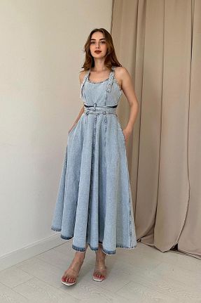 لباس آبی زنانه بافتنی Elbee Fashion Woman - کد 849962463