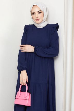 لباس حجاب سرمه ای زنانه رگولار hafsamina - کد 739422060