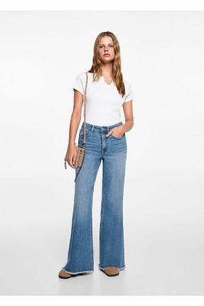 شلوار جین آبی زنانه رگولار MANGO Teen - کد 839494142