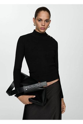 پلیور مشکی زنانه ساده MANGO - کد 851794376