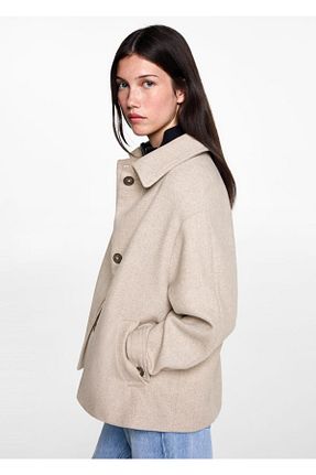 کت قهوه ای زنانه رگولار MANGO Teen - کد 856694015