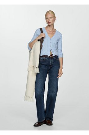 پلیور آبی زنانه ساده MANGO - کد 850672969