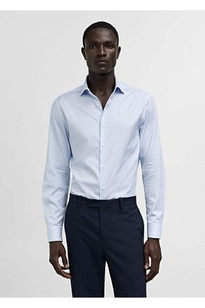 پیراهن آبی مردانه رگولار MANGO Man - کد 834905520