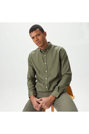 پیراهن خاکی مردانه اسلیم فیت Lacoste - کد 820252041