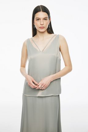 بلوز طوسی زنانه ساده Perspective - کد 820568015
