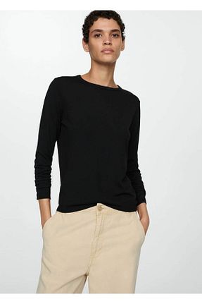 پلیور مشکی زنانه ساده MANGO - کد 851794442