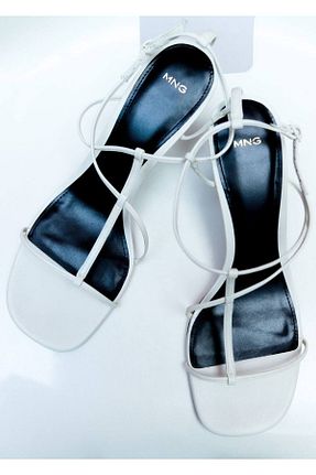 صندل سفید زنانه پاشنه نازک MANGO - کد 834250473