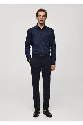 پیراهن سرمه ای مردانه رگولار MANGO Man - کد 848615853