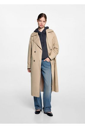 ترنچکت بژ زنانه پلی استر MANGO Teen - کد 843908628