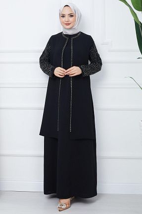 لباس حجاب مشکی زنانه رگولار hafsamina - کد 804874440