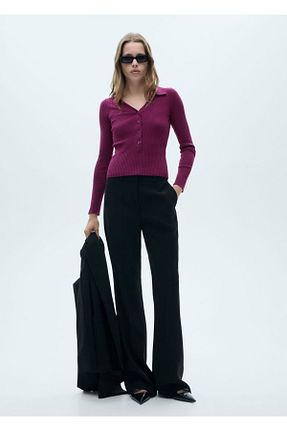 پلیور زرشکی زنانه ساده MANGO - کد 853035603