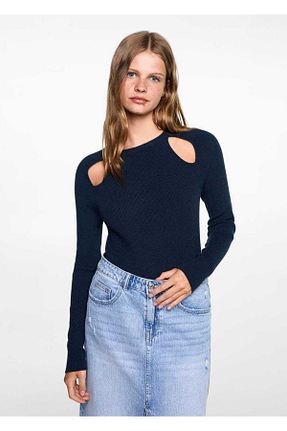 پلیور سرمه ای زنانه رگولار MANGO Teen - کد 849764500