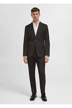 شلوار قهوه ای مردانه پلی استر MANGO Man - کد 856990614