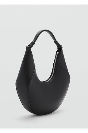 کیف دوشی مشکی زنانه چرم مصنوعی MANGO - کد 834905867