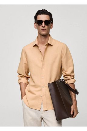 پیراهن نارنجی مردانه رگولار MANGO Man - کد 832592611