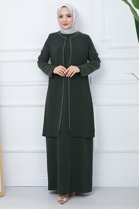 لباس حجاب خاکی زنانه رگولار hafsamina - کد 804875038