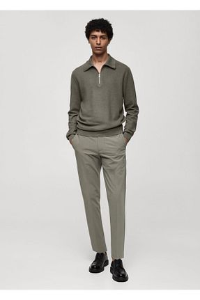 پلیور سبز مردانه ساده MANGO Man - کد 844176890